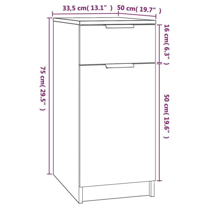Dulap De Birou, , 33,5X50X75 Cm, Lemn Prelucrat