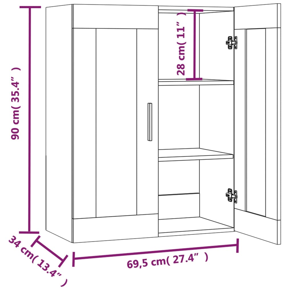 Dulap De Perete Suspendat, , 69,5X34X90 Cm