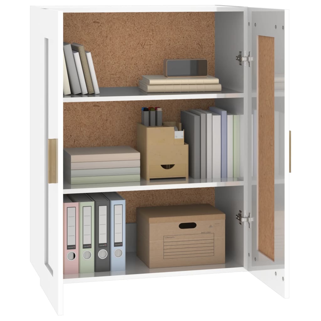 Dulap De Perete Alb Extralucios 69,5X32,5X90 Cm Lemn Prelucrat