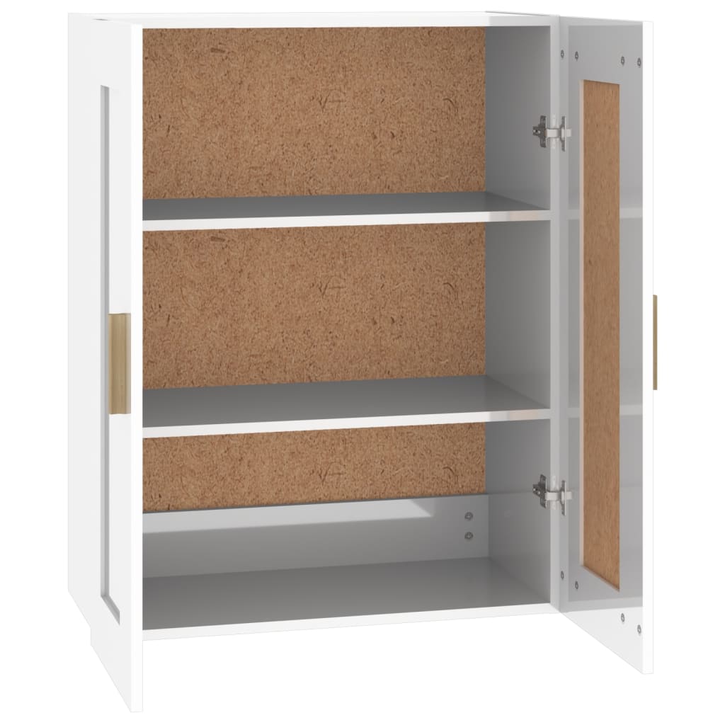 Dulap De Perete Alb Extralucios 69,5X32,5X90 Cm Lemn Prelucrat