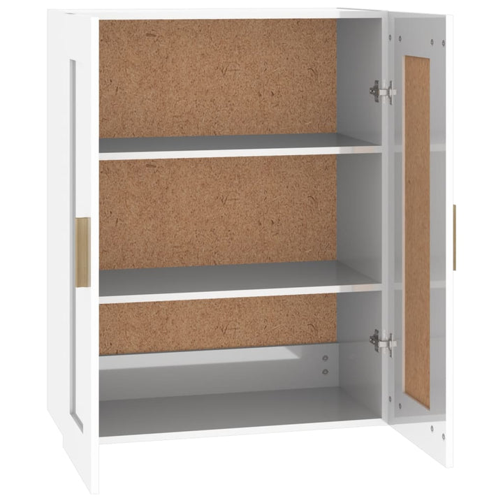 Dulap De Perete Alb Extralucios 69,5X32,5X90 Cm Lemn Prelucrat