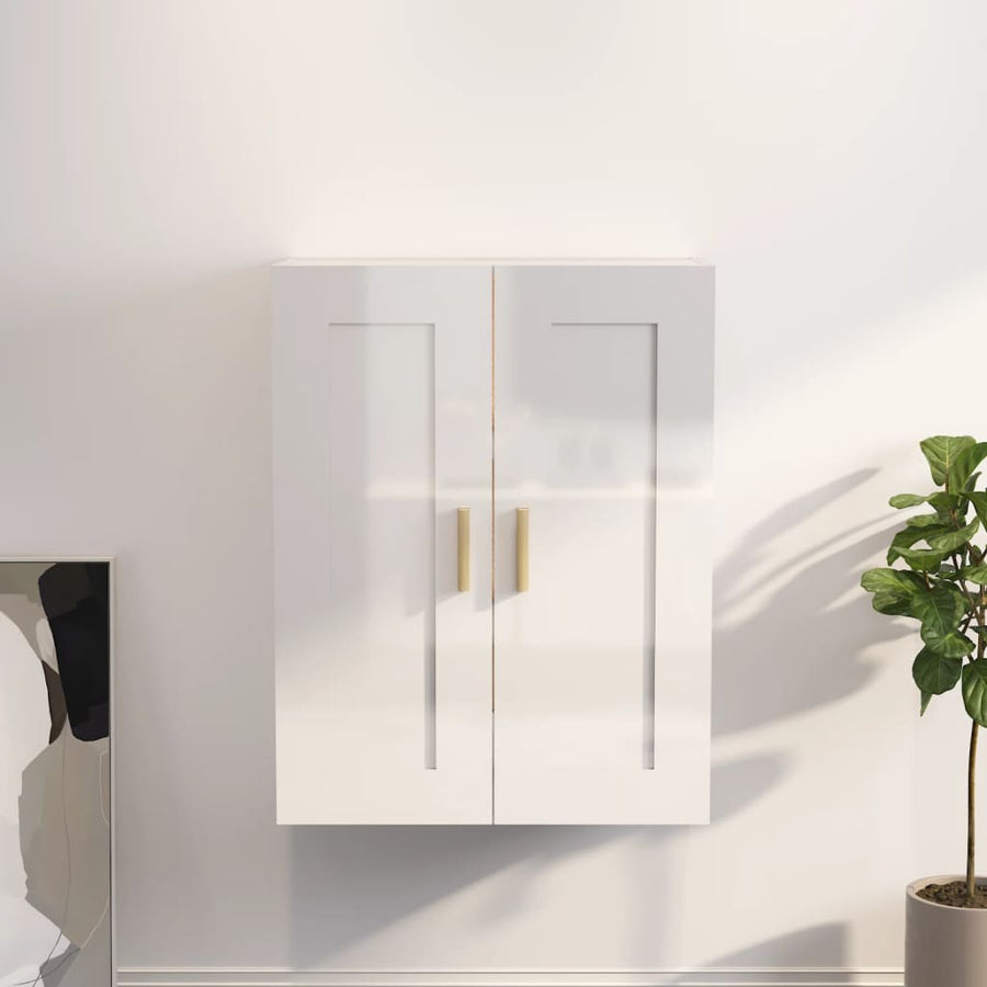 Dulap De Perete Alb Extralucios 69,5X32,5X90 Cm Lemn Prelucrat