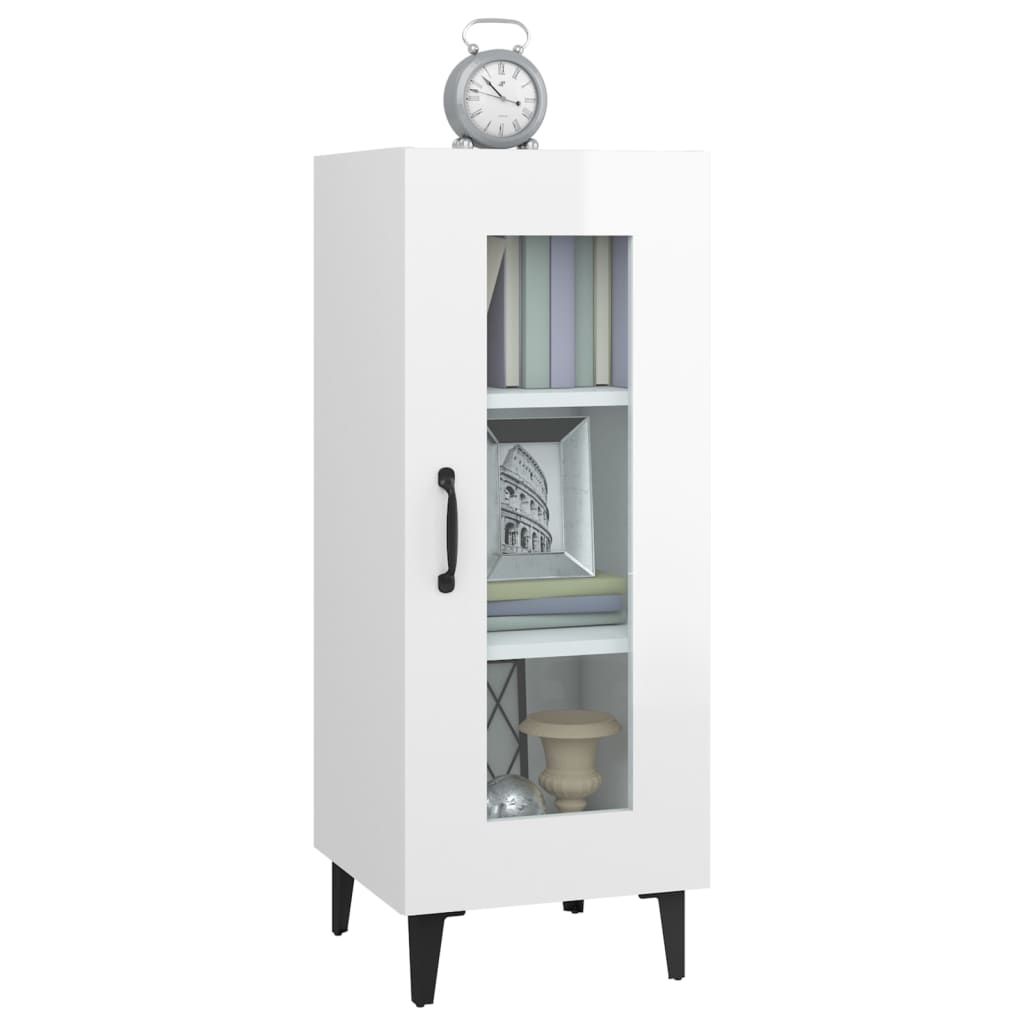 Dulap, Alb Extralucios, 34,5X34X90 Cm, Lemn Compozit