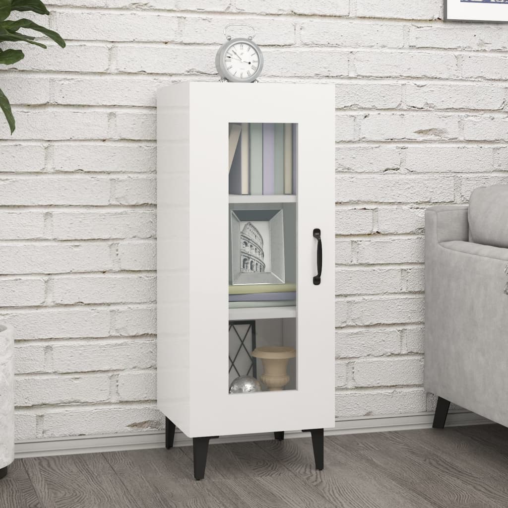 Dulap, Alb Extralucios, 34,5X34X90 Cm, Lemn Compozit