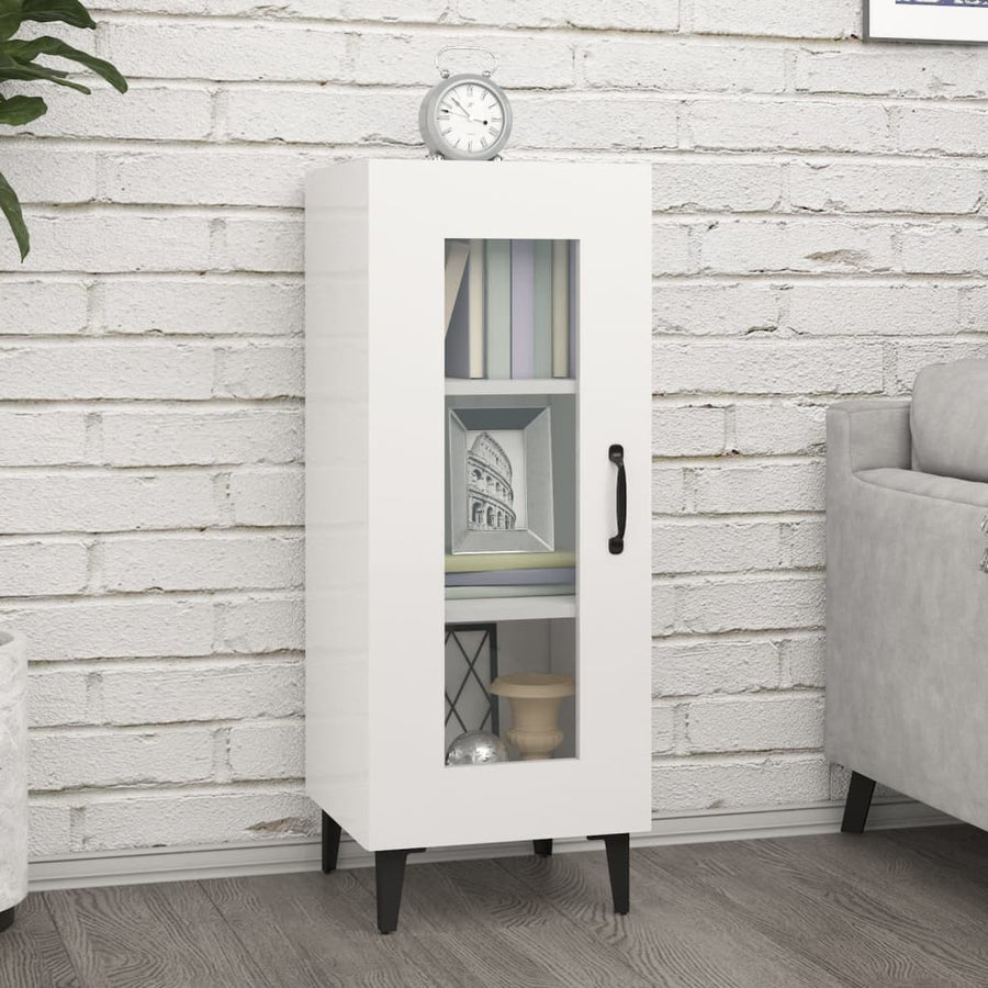 Dulap, Alb Extralucios, 34,5X34X90 Cm, Lemn Compozit