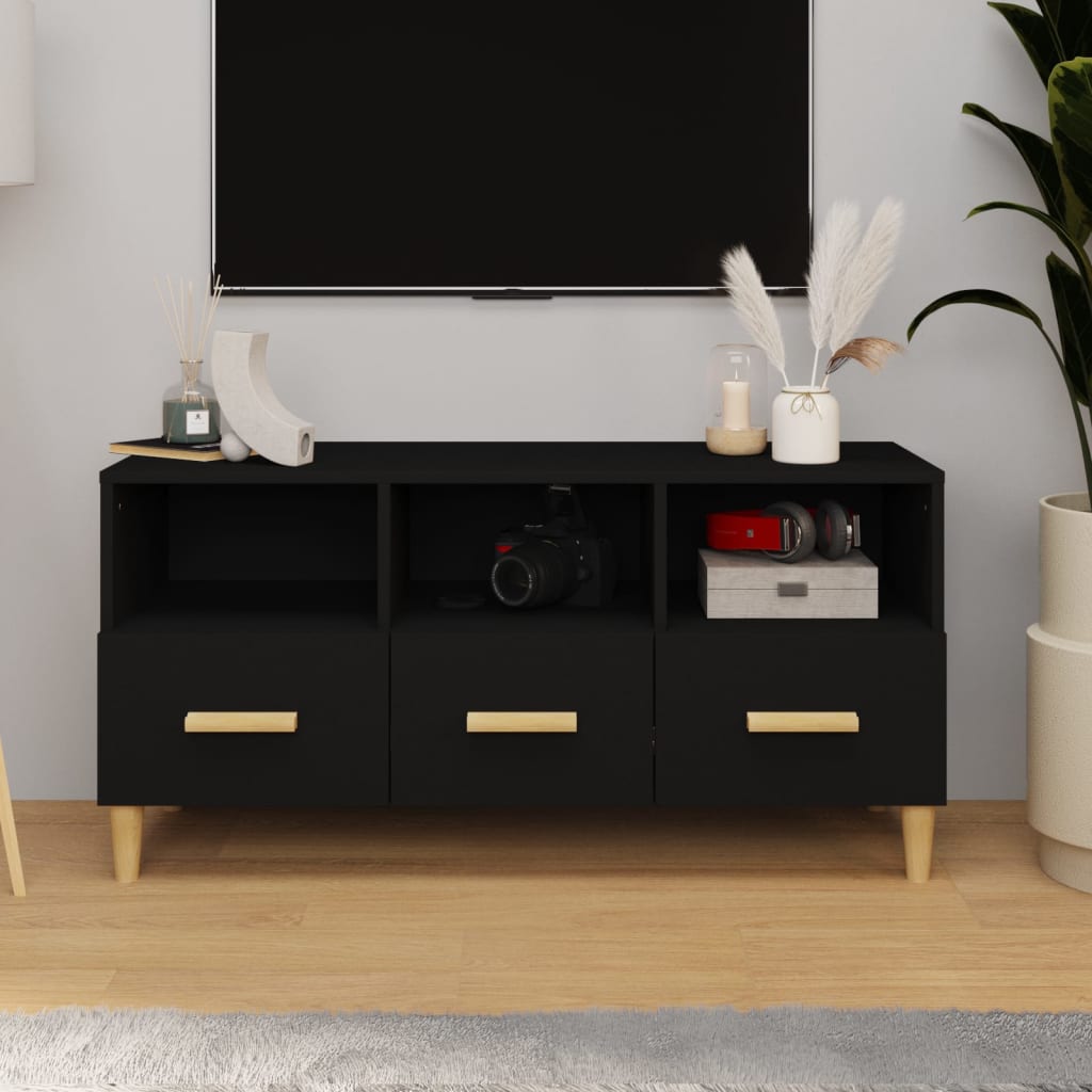 Comodă Tv, Alb Extralucios, 102X36X50 Cm, Lemn Prelucrat