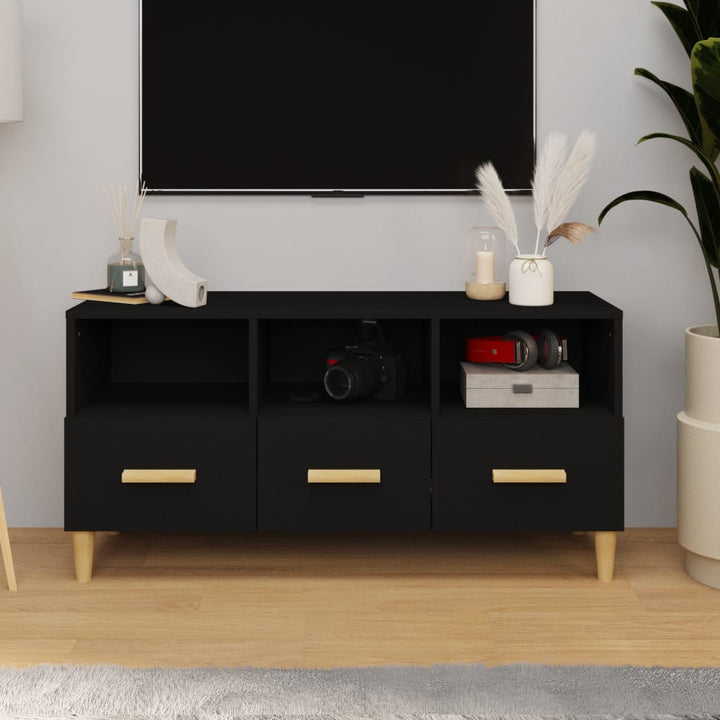Comodă Tv, Alb Extralucios, 102X36X50 Cm, Lemn Prelucrat