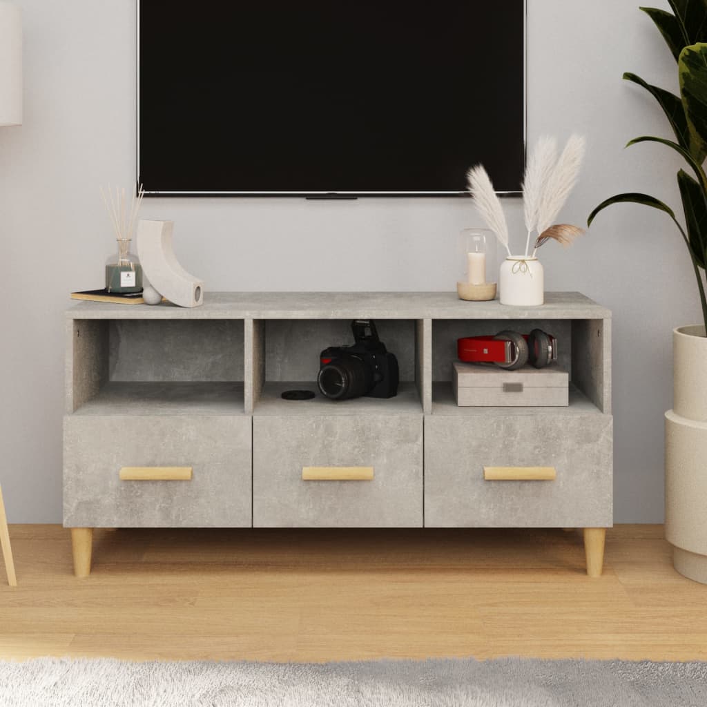 Comodă Tv, Alb Extralucios, 102X36X50 Cm, Lemn Prelucrat