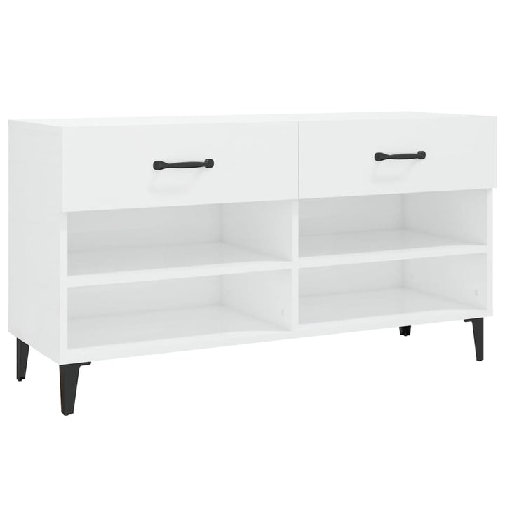 Pantofar, Alb Extralucios, 102X35X55 Cm, Lemn Compozit