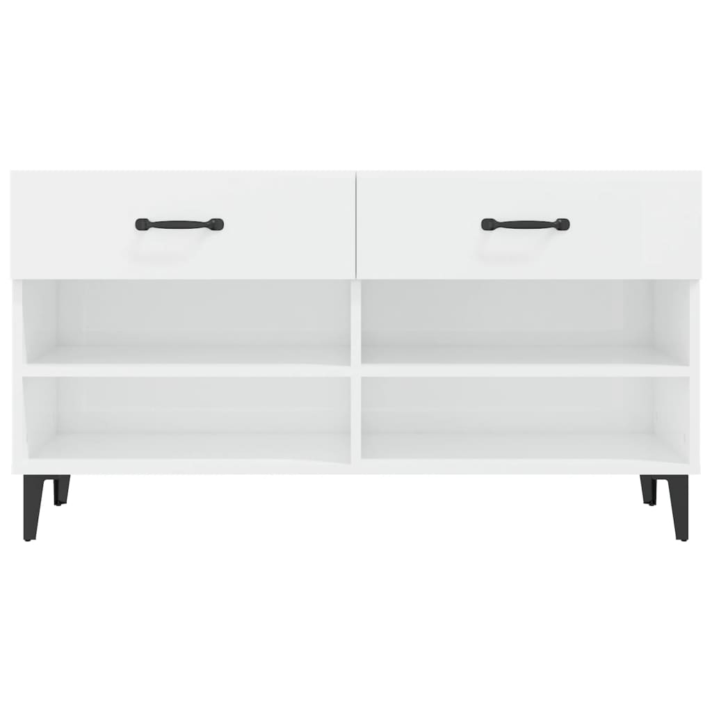 Pantofar, Alb Extralucios, 102X35X55 Cm, Lemn Compozit