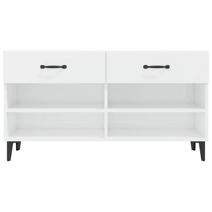 Pantofar, Alb Extralucios, 102X35X55 Cm, Lemn Compozit