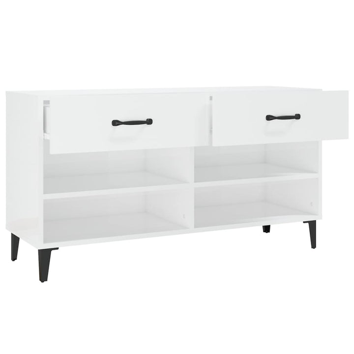 Pantofar, Alb Extralucios, 102X35X55 Cm, Lemn Compozit