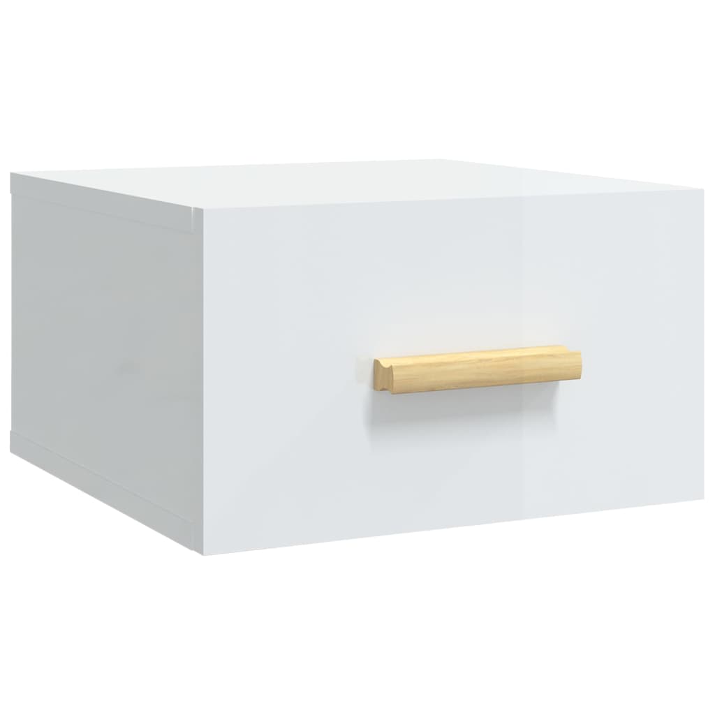 Noptiere De Perete, 2 Buc., Alb Extralucios, 35X35X20 Cm