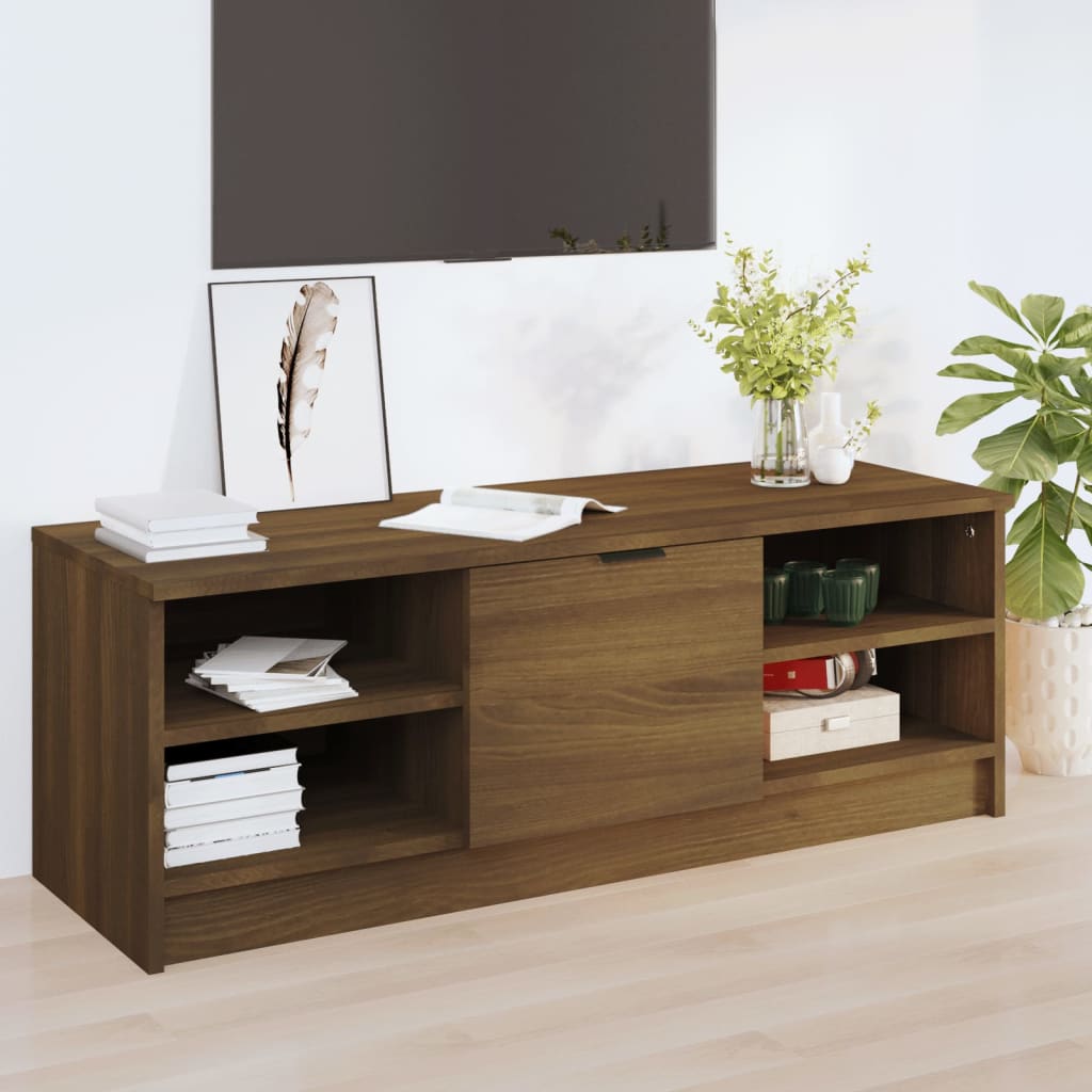Comodă Tv, Stejar Fumuriu, 102X35,5X36,5 Cm, Lemn Compozit