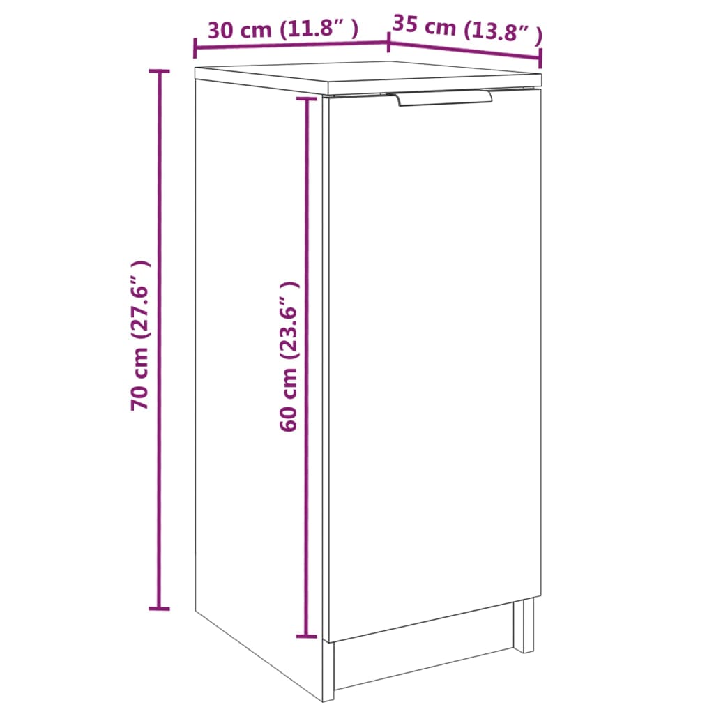 Pantofar, Gri Sonoma, 30X35X70 Cm, Lemn Compozit