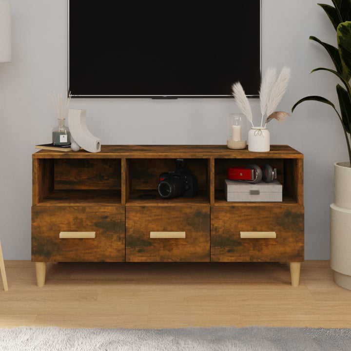Comodă Tv, Alb Extralucios, 102X36X50 Cm, Lemn Prelucrat