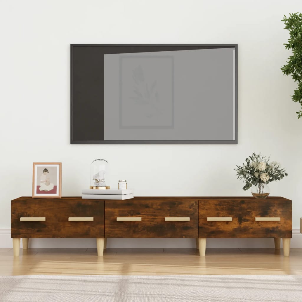 Comodă Tv, Stejar Maro, 150X34,5X30 Cm, Lemn Compozit