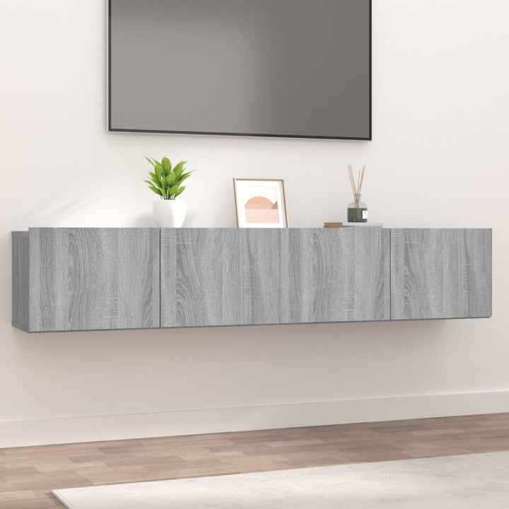 Comodă Tv, Gri Sonoma, 80X30X30 Cm, Lemn Prelucrat