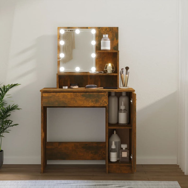 Masă De Toaletă Cu Led, , 86,5X35X136 Cm