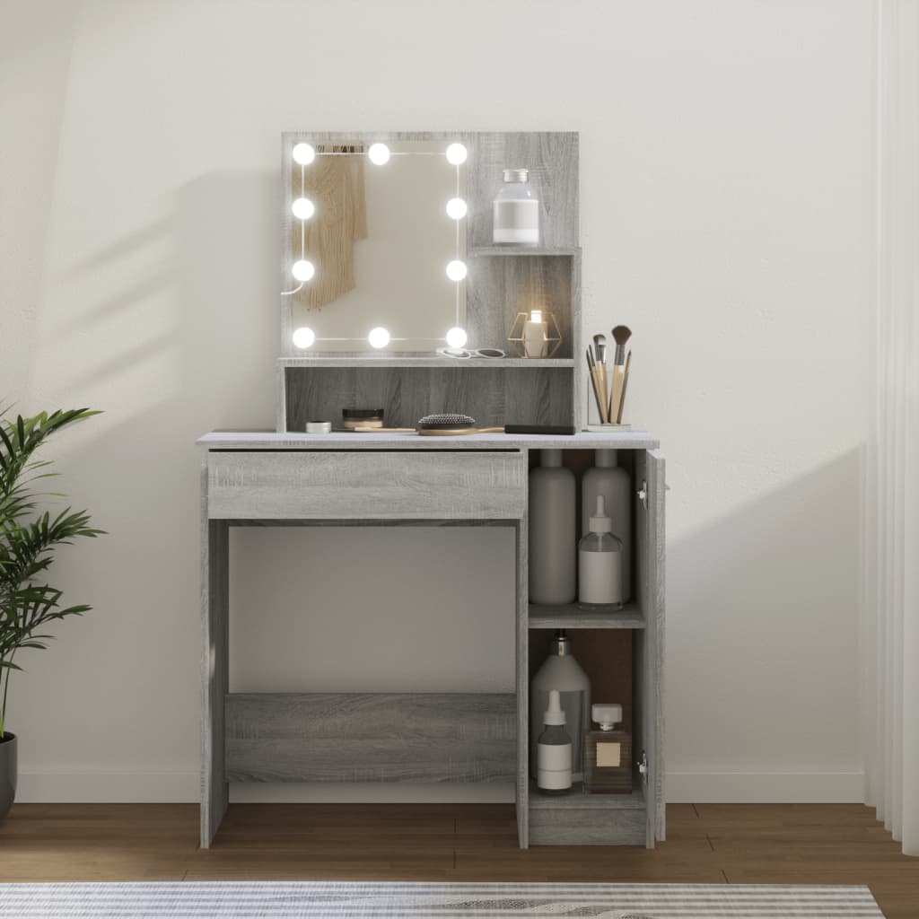 Masă De Toaletă Cu Led, , 86,5X35X136 Cm