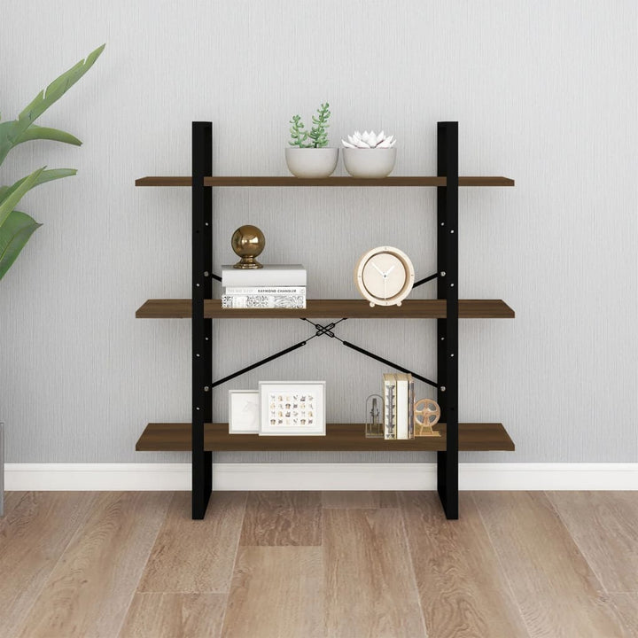 Bibliotecă, Stejar Maro, 100X30X, Lemn Prelucrat