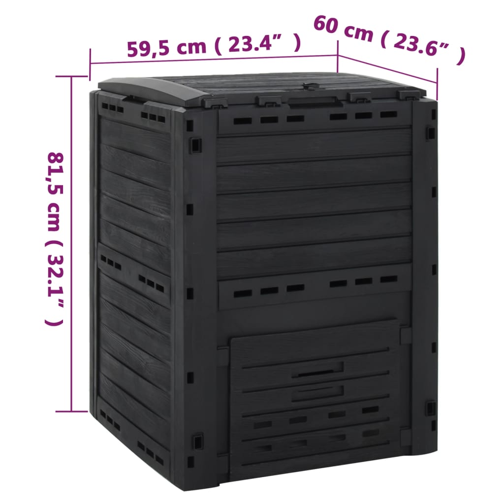 Compostor De Grădină, Negru, 280 L, Polipropilenă