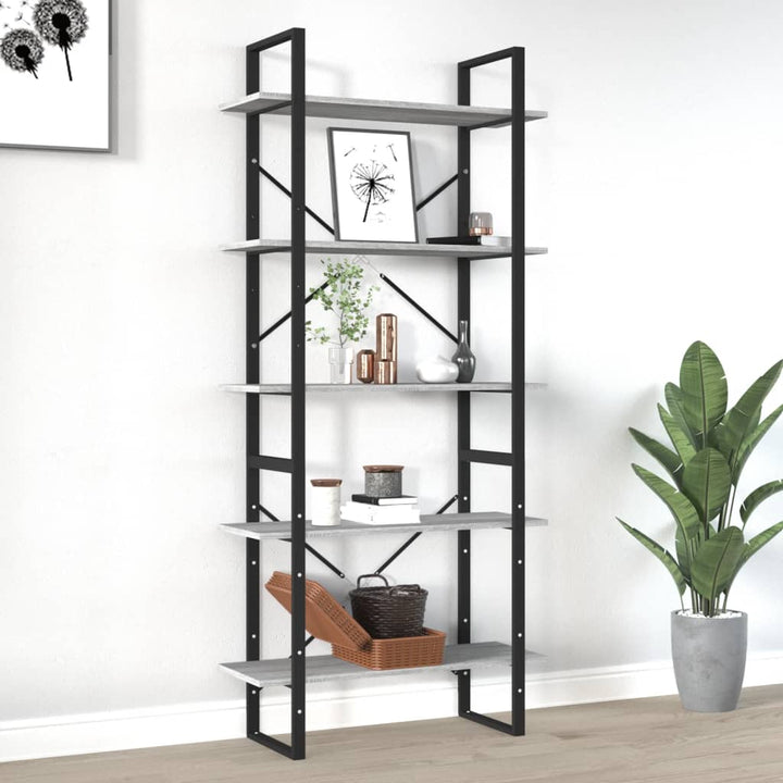 Bibliotecă Cu 5 Rafturi, , 40X30X175 Cm, Lemn Prelucrat