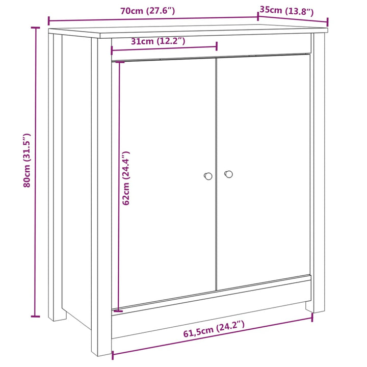 Servante, 2 Buc., , 70X35X80 Cm, Lemn Masiv De Pin