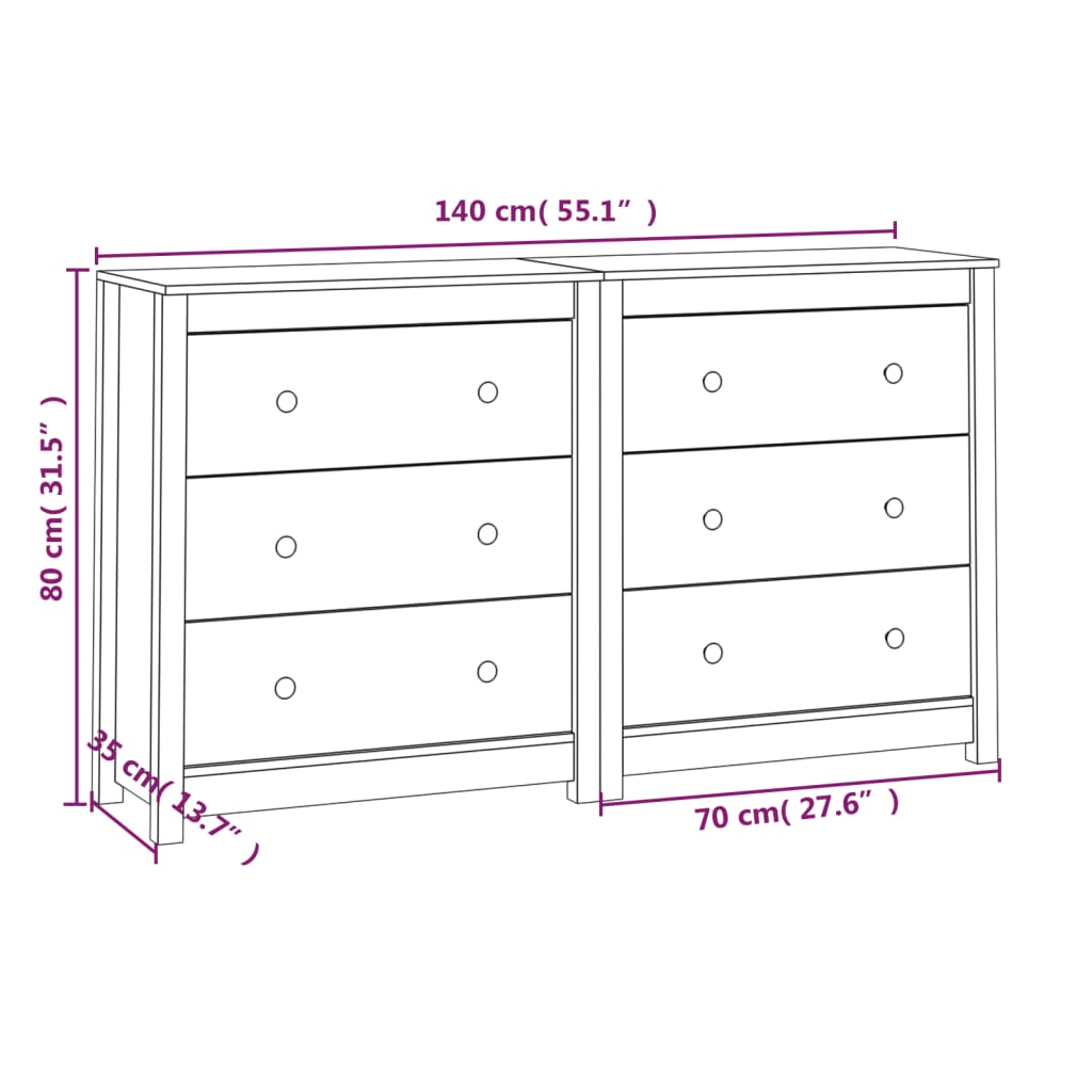 Dulap, 140X35X80 Cm, Lemn Masiv De Pin