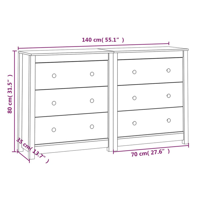 Dulap, 140X35X80 Cm, Lemn Masiv De Pin