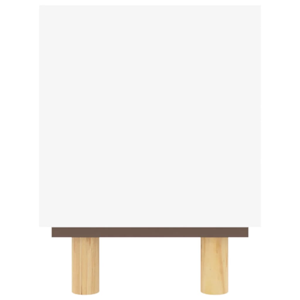 Comodă Tv, , 80X30X40 Cm, Lemn Masiv Pin Și Ratan Natural