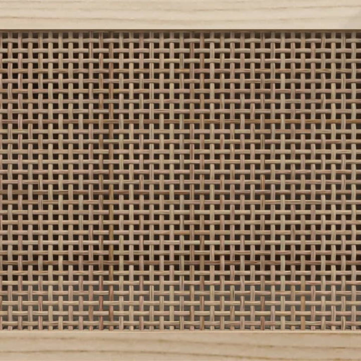 Comodă Tv, , 80X30X40 Cm, Lemn Masiv Pin Și Ratan Natural