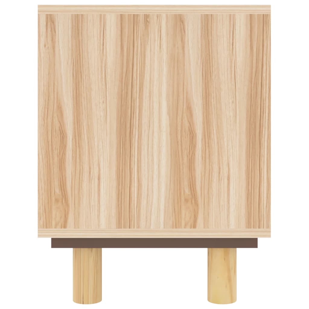 Comodă Tv, , 105X30X40 Cm Lemn Masiv Pin Și Ratan Natural