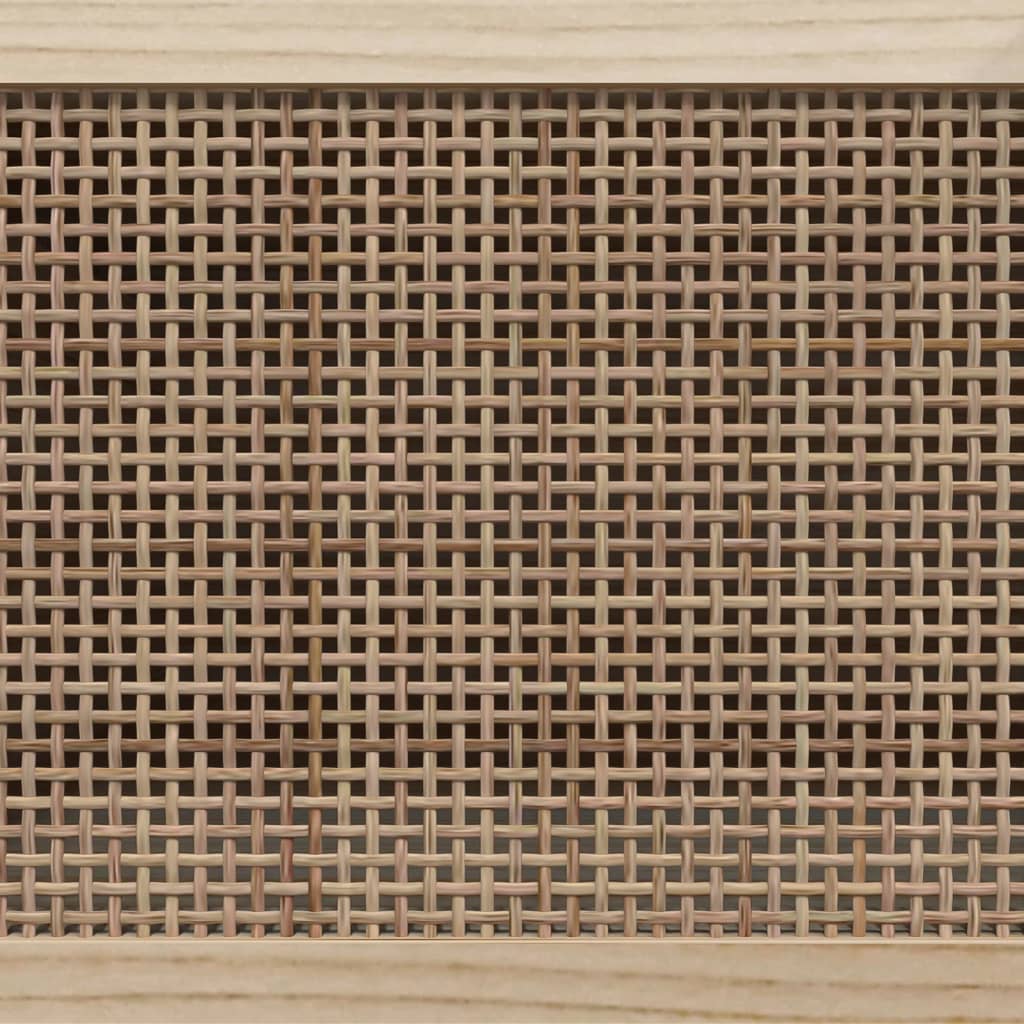 Comodă Tv, , 105X30X40 Cm Lemn Masiv Pin Și Ratan Natural