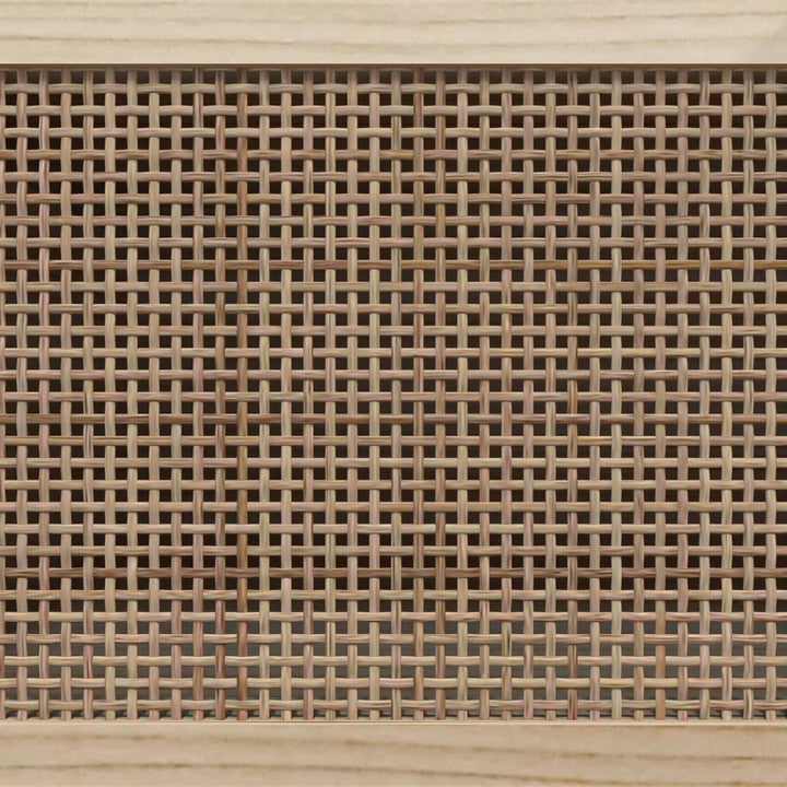 Comodă Tv, , 105X30X40 Cm Lemn Masiv Pin Și Ratan Natural