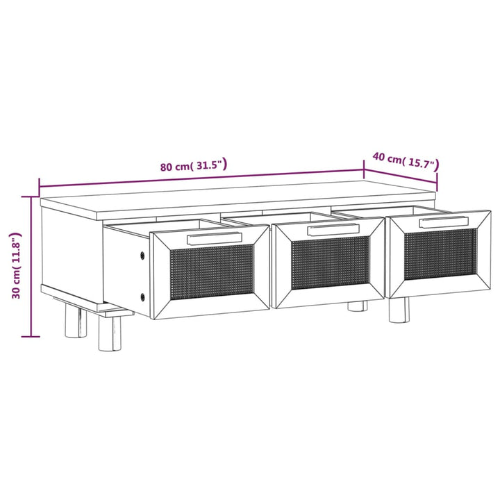 Măsuță De Cafea 80X40X30 Cm Lemn Prelucrat&Lemn Masiv Pin
