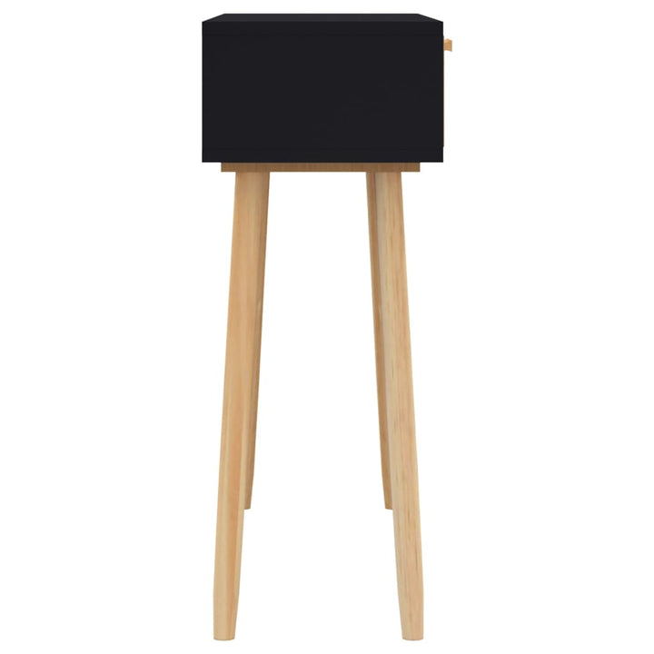 Masă Consolă 80X30X75 Cm Lemn Masiv Pin Și Ratan Natural