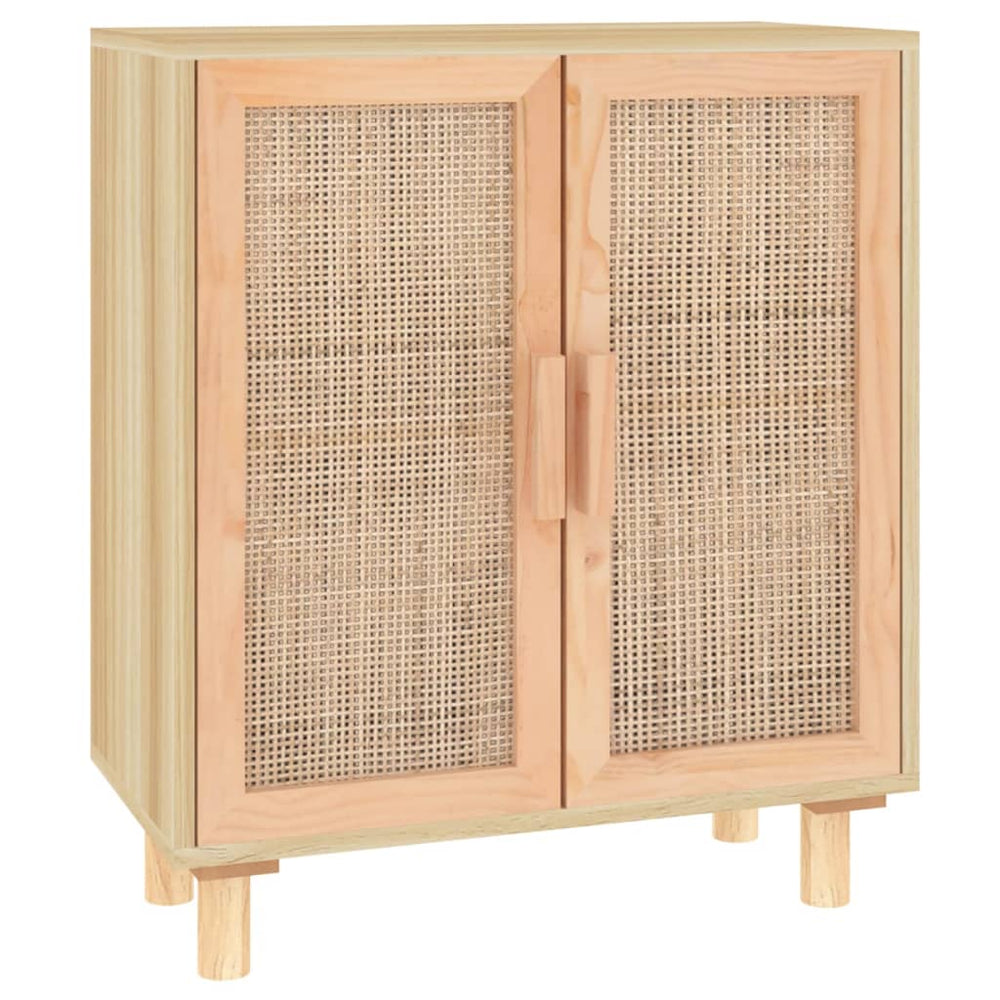Servantă, , 60X30X70 Cm, Lemn Masiv Pin Și Ratan Natural