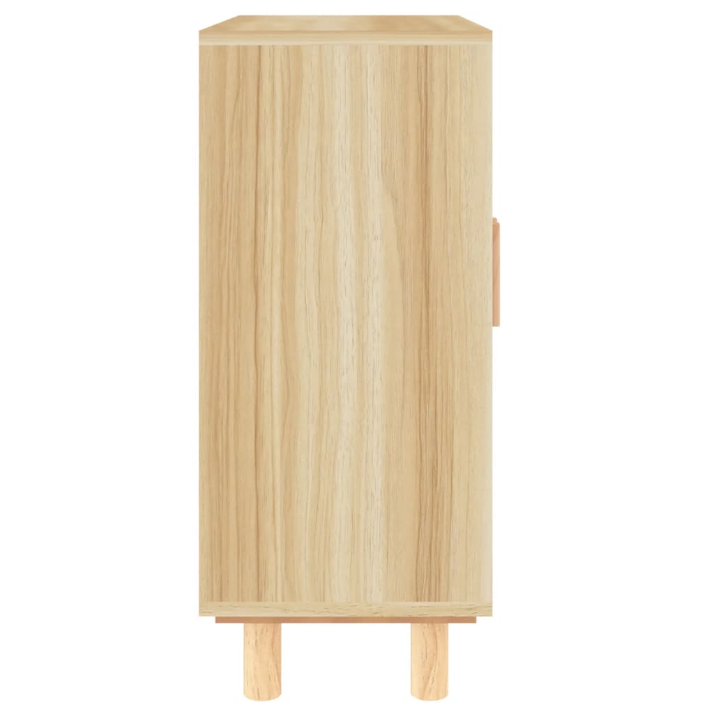 Servantă, , 60X30X70 Cm, Lemn Masiv Pin Și Ratan Natural