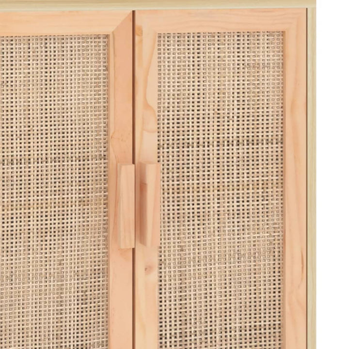 Servantă, , 60X30X70 Cm, Lemn Masiv Pin Și Ratan Natural