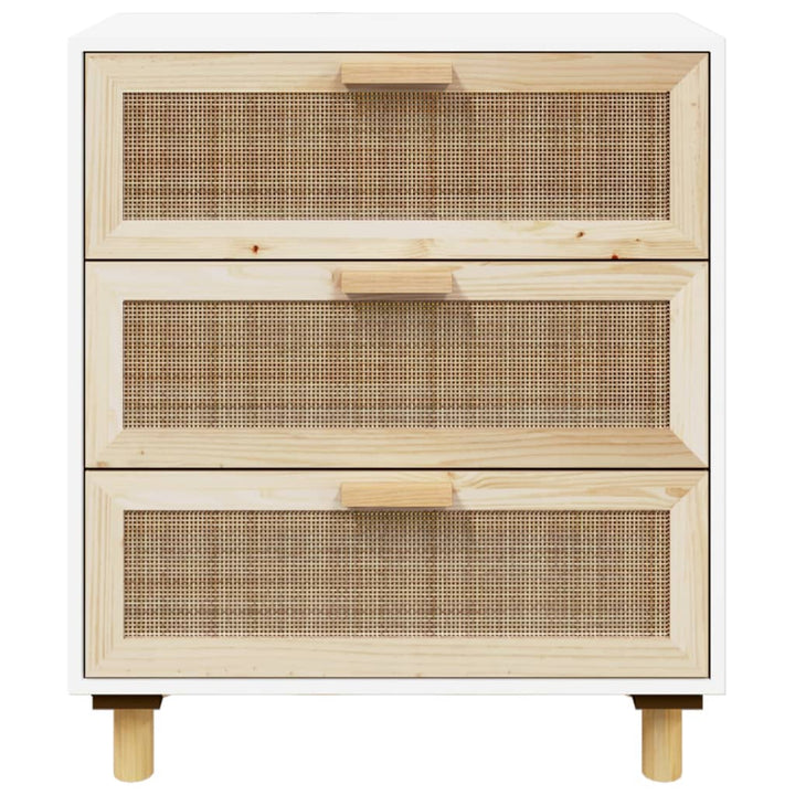 Servantă, , 60X30X70 Cm, Lemn Masiv Pin Și Ratan Natural
