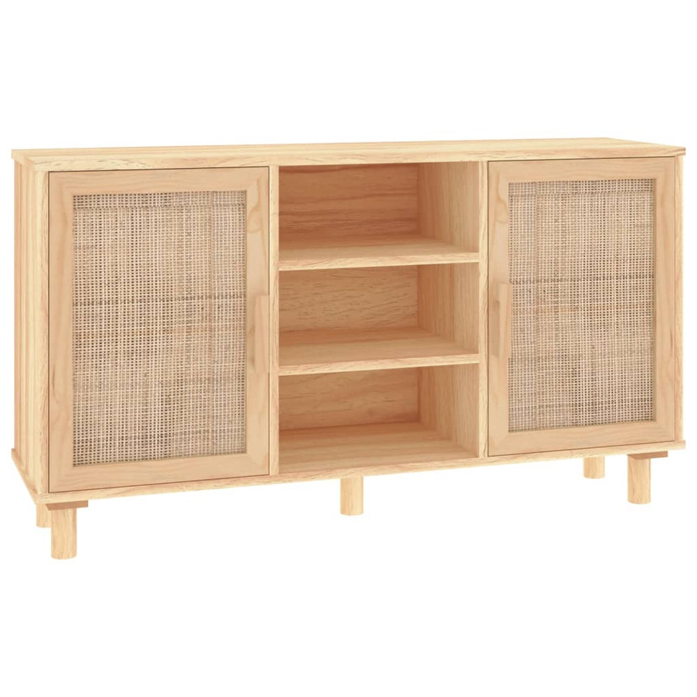 Servantă, , 105X30X60 Cm, Lemn Masiv Pin Și Ratan Natural