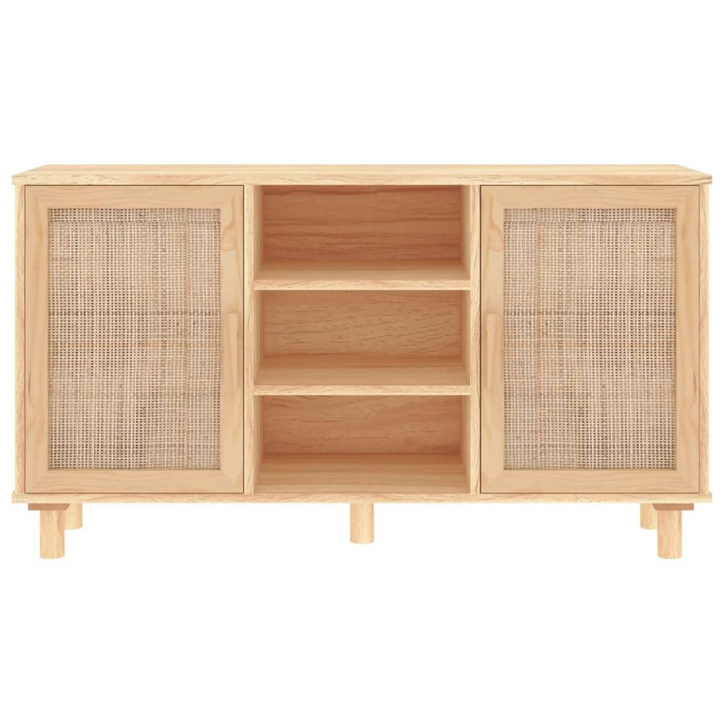 Servantă, , 105X30X60 Cm, Lemn Masiv Pin Și Ratan Natural