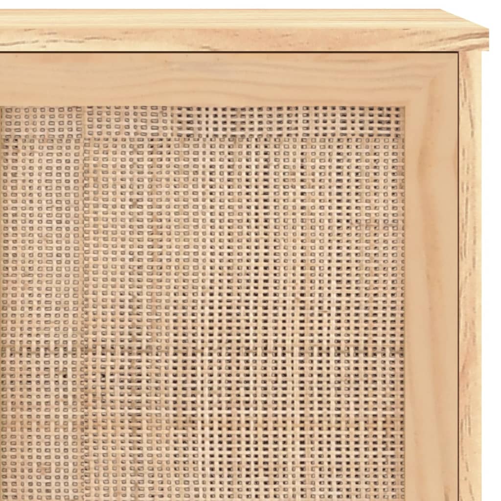 Servantă, , 105X30X60 Cm, Lemn Masiv Pin Și Ratan Natural