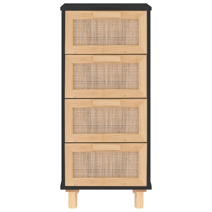 Servantă, , 40X30X90 Cm, Lemn Masiv Pin Și Ratan Natural