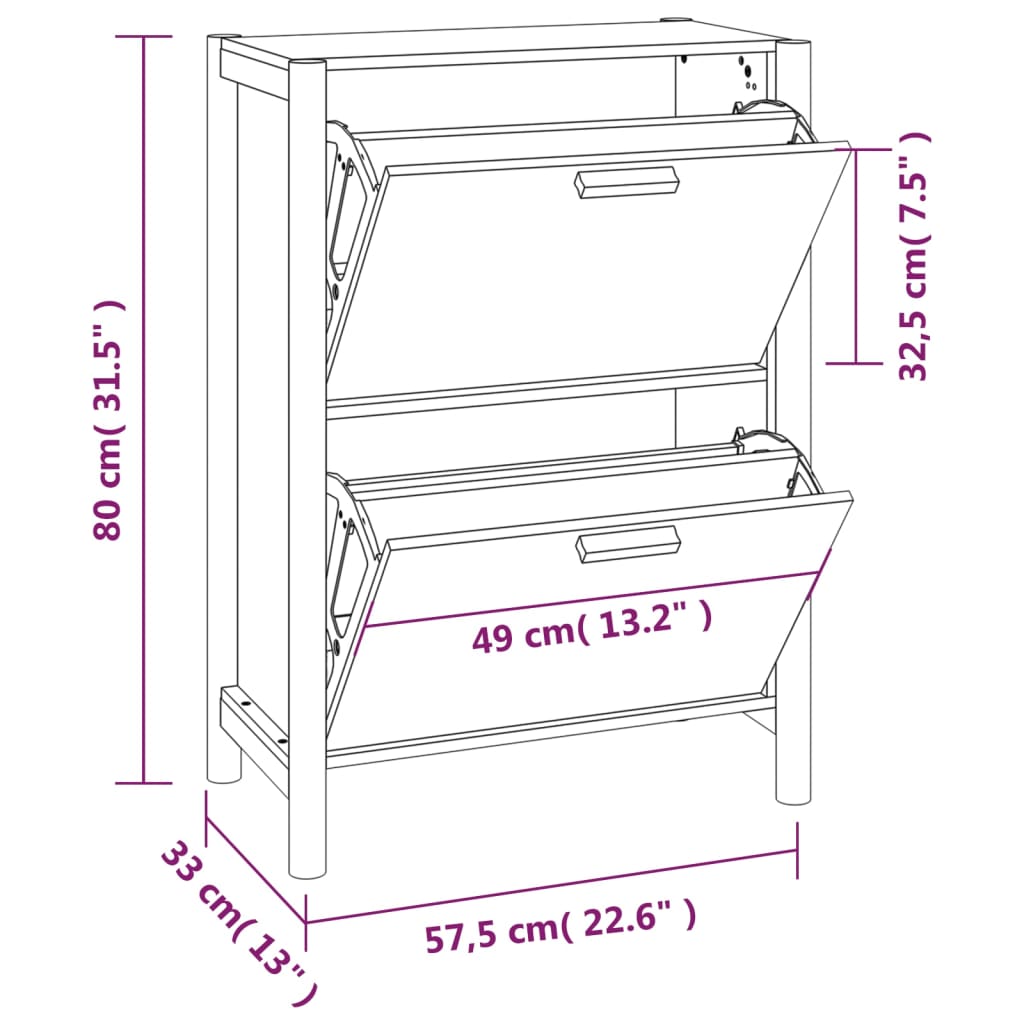 Pantofar, , 57,5X33X80 Cm, Lemn Prelucrat