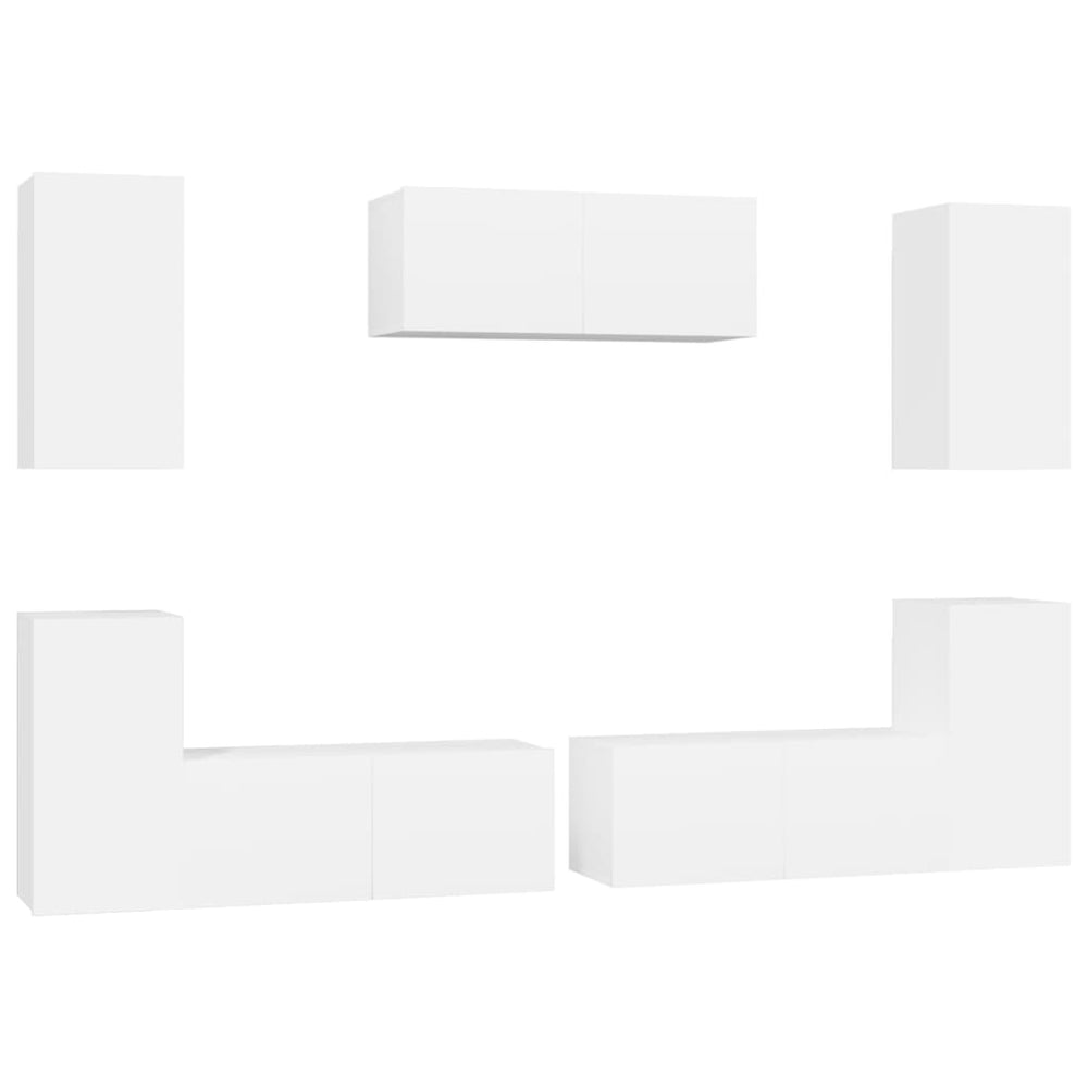 Set Dulap Tv, 7 Piese, , Lemn Prelucrat