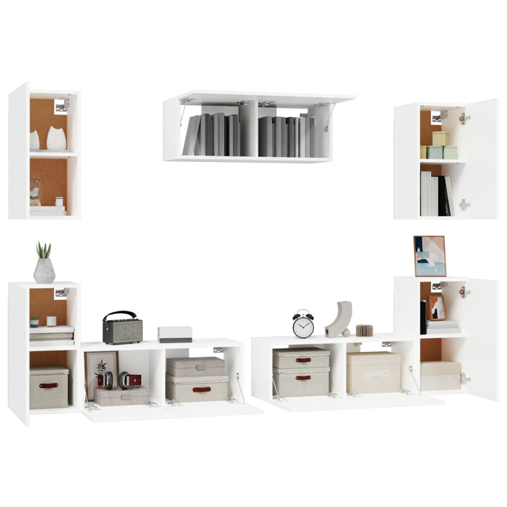 Set Dulap Tv, 7 Piese, , Lemn Prelucrat