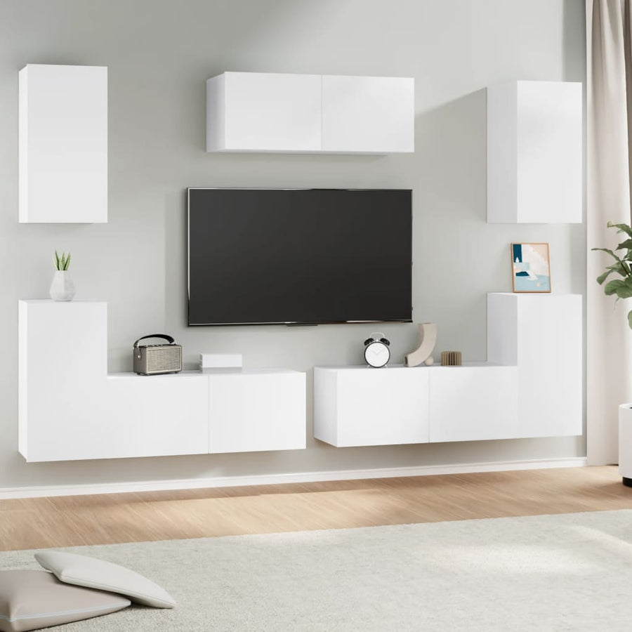Set Dulap Tv, 7 Piese, , Lemn Prelucrat