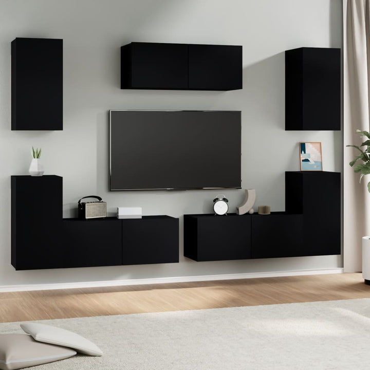 Set Dulap Tv, 7 Piese, , Lemn Prelucrat